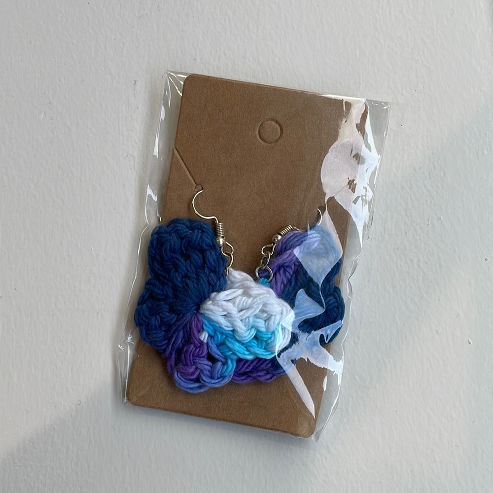 Crochet butterfly earrings